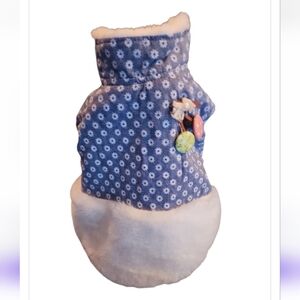NEW Dobaz Limited Denim Flowers And Fur Dog Coat Pet Cat Pig Jacket Size Medium